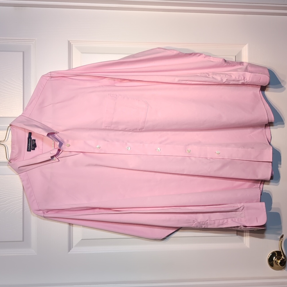 Pink Button Down Dress Shirt, Size LT, Croft and Barrow
